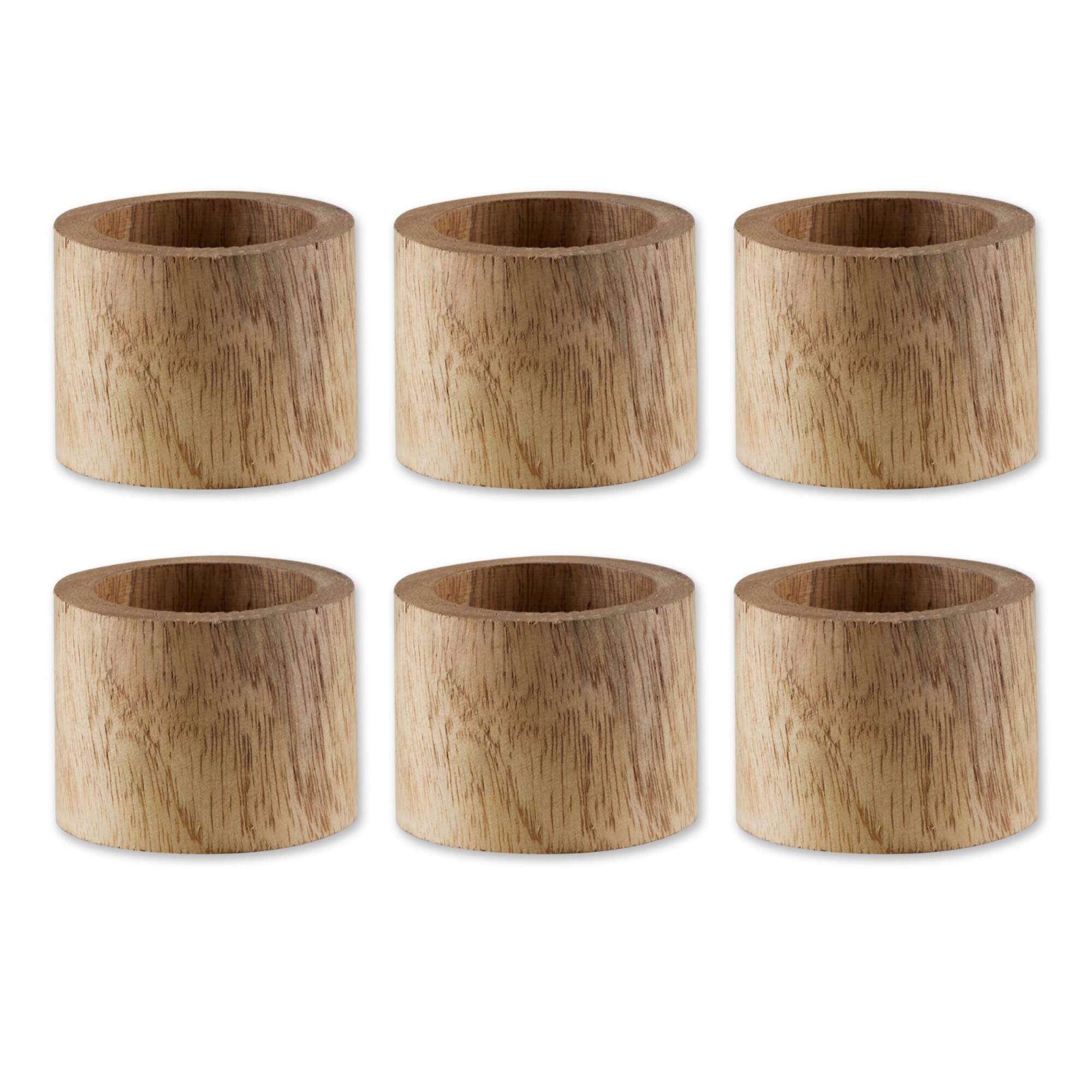 DII® Light Finish Wood Band Napkin Rings, 6ct.